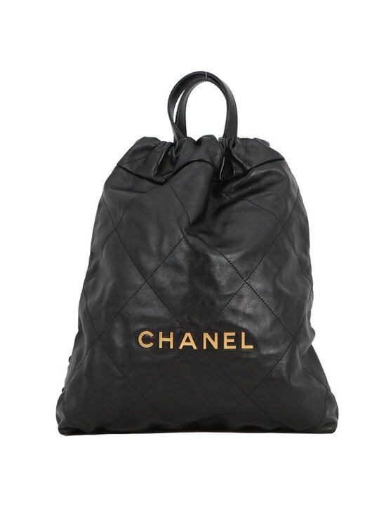 Chanel Backpack 22 Small Shiny Calfskin Black main image 9